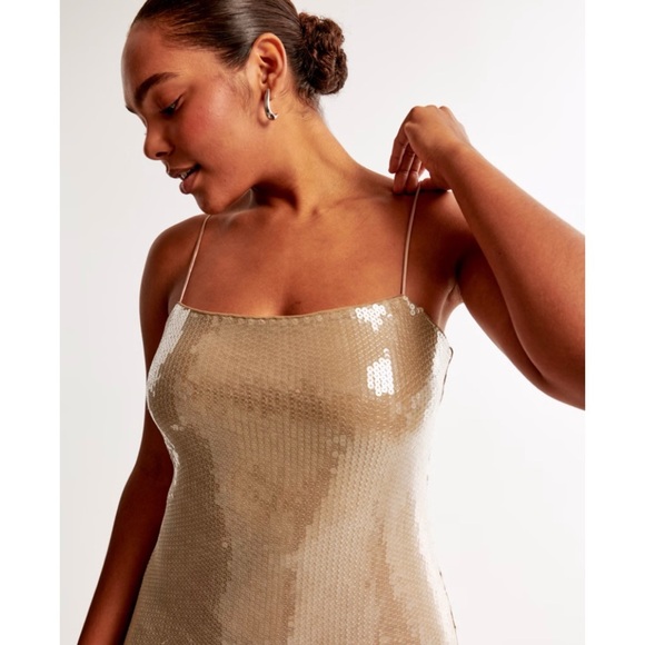 Abercrombie Straight Neck Sequin Midi Dress, size M - Picture 2 of 9